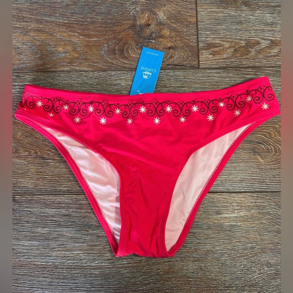 Cupshe Coral Pinkie Bikini Bottoms Size Small